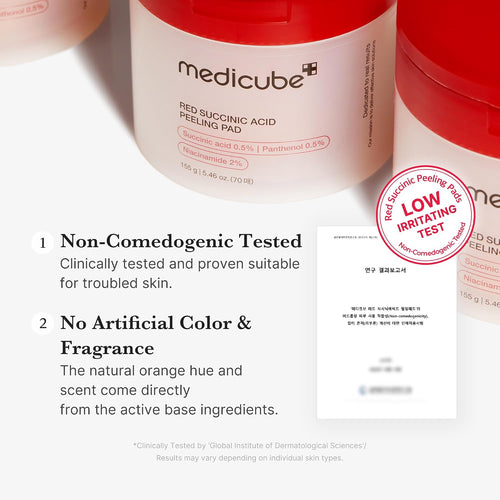 Toner Pads Red Succinic Acid Panthenol Pad for Facial Peeling